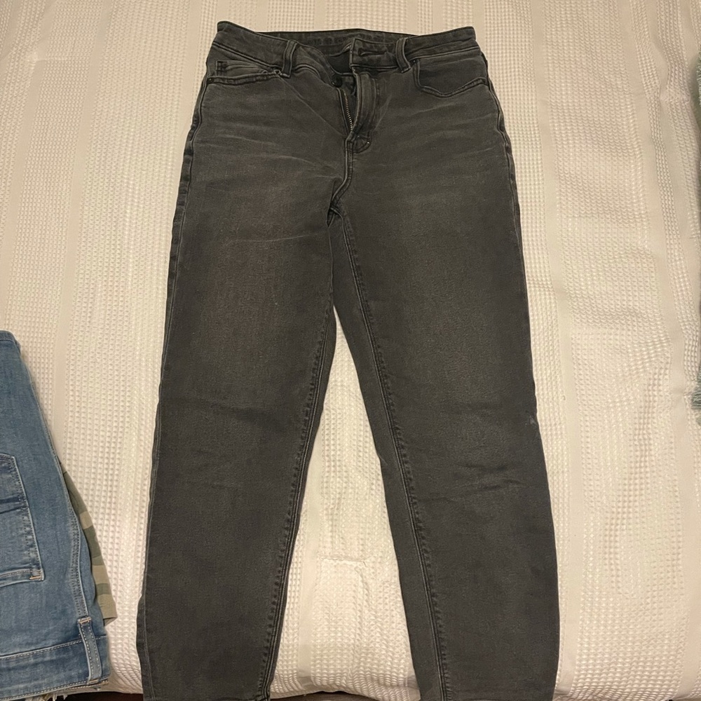 Black stretch mom jeans